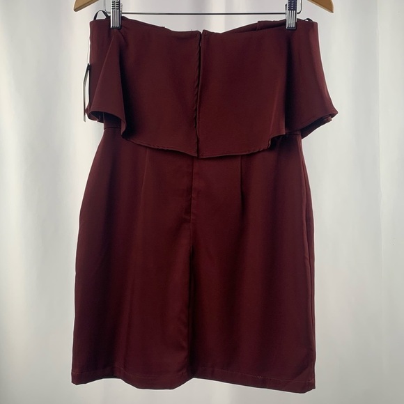 NWT Lulus Kiani Strapless Bodycon Dress in Burgundy Size Medium - Picture 5 of 9